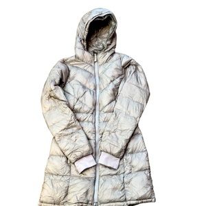 *Athleta Hooded Down Coat, Champaign, Size Small